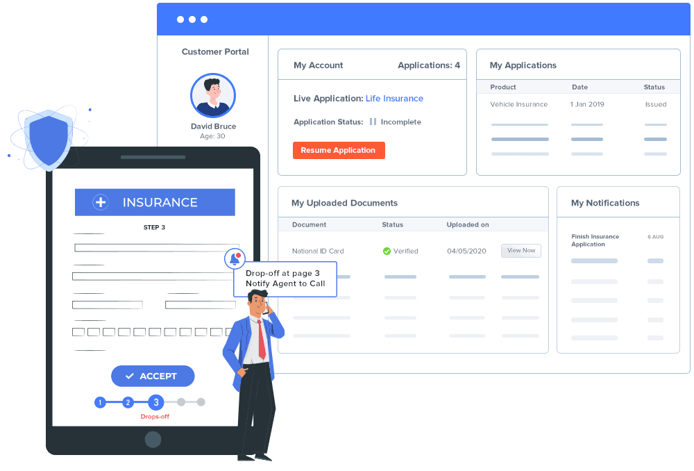 Insurance CRM Software - self-serve applications and portals