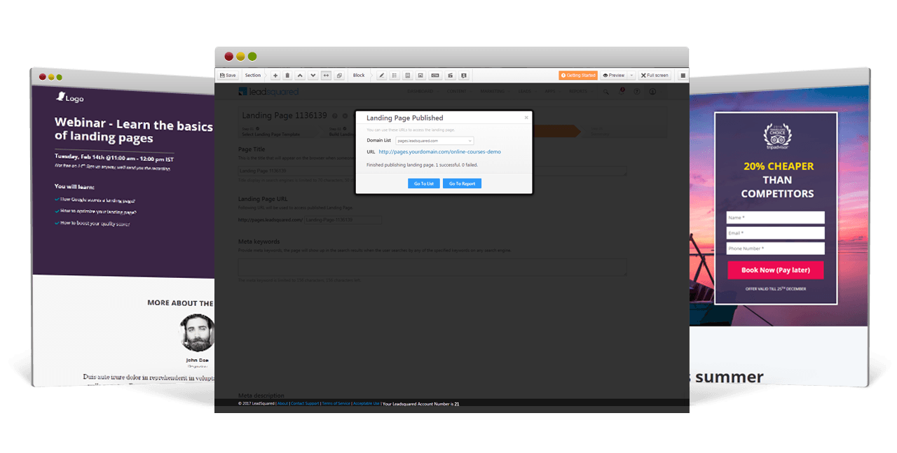Publish Landing Page